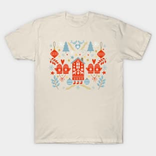 Cozy Laplander Christmas Pattern T-Shirt